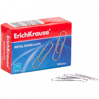 Скрепки 28 мм Erich Krause 100шт